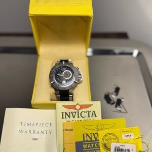 Invicta Silver and Black Men's Chronograph Watch